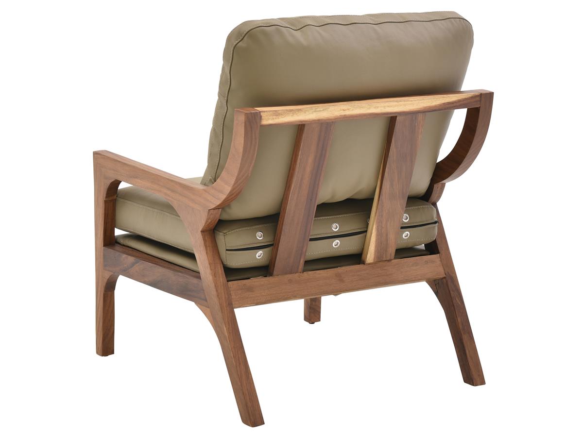 Parota Leather Accent Chair, Taupe